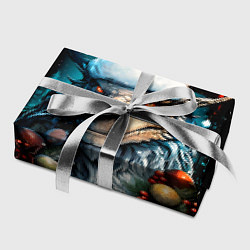 Бумага для упаковки Дракон в шапке Санты, цвет: 3D-принт — фото 2