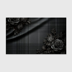Бумага для упаковки Серо-черная шотландская клетка и цветы, цвет: 3D-принт