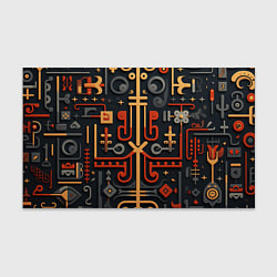 Бумага для упаковки Абстрактный паттерн в славянском стиле на тёмном ф, цвет: 3D-принт