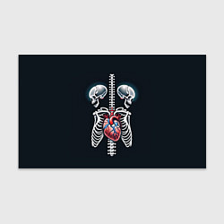 Бумага для упаковки Два сросшихся скелета и сердце, цвет: 3D-принт