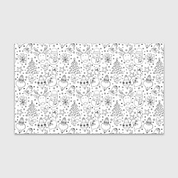 Бумага для упаковки Черно-белый новогодний патерн, цвет: 3D-принт