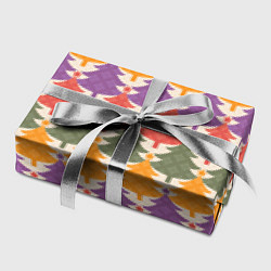 Бумага для упаковки Новогодние разноцветные ёлочки, цвет: 3D-принт — фото 2