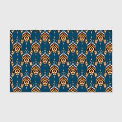 Бумага для упаковки Узбекская имитация ткани икат - синий орнамент, цвет: 3D-принт