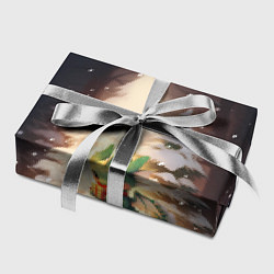 Бумага для упаковки Чиби-дракон под ёлкой с подарками, цвет: 3D-принт — фото 2