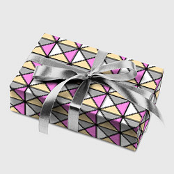 Бумага для упаковки Геометрический треугольники бело-серо-розовый, цвет: 3D-принт — фото 2