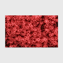 Бумага для упаковки Неоновые сердечки красные, цвет: 3D-принт