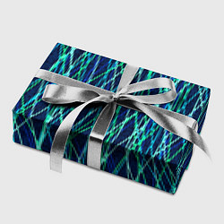 Бумага для упаковки Тёмно-синий абстрактный неоновые линии, цвет: 3D-принт — фото 2