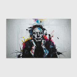 Бумага для упаковки Илон Маск граффити портрет на серой стене, цвет: 3D-принт