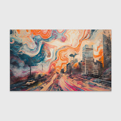 Бумага для упаковки Абстрактный город и разноцветные краски, цвет: 3D-принт