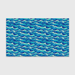Бумага для упаковки Абстрактный волнистый узор в синих тонах, цвет: 3D-принт
