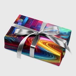 Бумага для упаковки Неоновый город - нейроарт, цвет: 3D-принт — фото 2