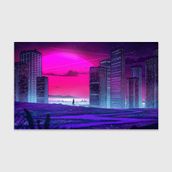 Бумага для упаковки Synthwave неоновый город, цвет: 3D-принт