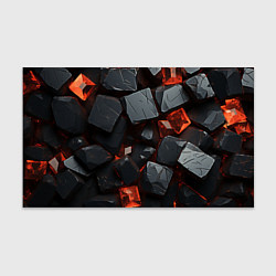 Бумага для упаковки Черные и оранжевые камни текстура, цвет: 3D-принт