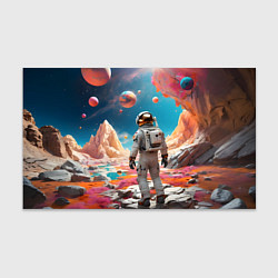 Бумага для упаковки Космонавт на розовой планете, цвет: 3D-принт