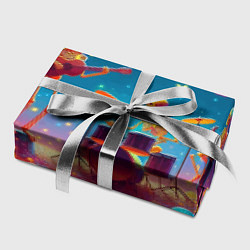 Бумага для упаковки Квинтет скелетов музицирует на грибной поляне, цвет: 3D-принт — фото 2