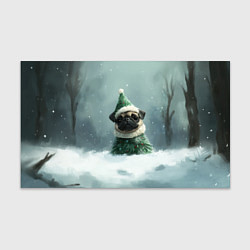 Бумага для упаковки Маленький новогодний мопс, цвет: 3D-принт
