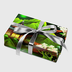 Бумага для упаковки Природа Японии в зеленых цветах, цвет: 3D-принт — фото 2