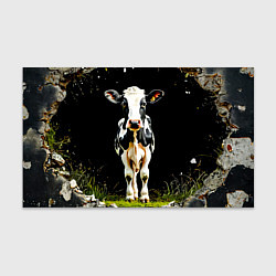 Бумага для упаковки Корова на черном, цвет: 3D-принт