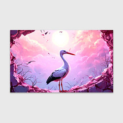 Бумага для упаковки Аист в розовых облаках, цвет: 3D-принт