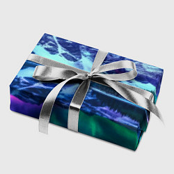 Бумага для упаковки Северное сияние над горами - неоновое свечение, цвет: 3D-принт — фото 2