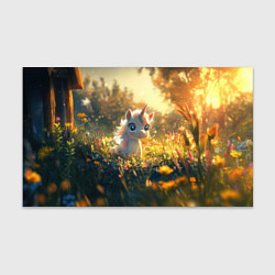 Бумага для упаковки Белая маленькая единорожка, цвет: 3D-принт