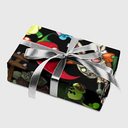 Бумага для упаковки Растения против зомби персонажи на черном, цвет: 3D-принт — фото 2