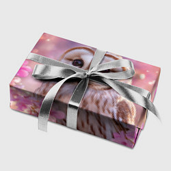 Бумага для упаковки Белая сова и розовые цветы, цвет: 3D-принт — фото 2