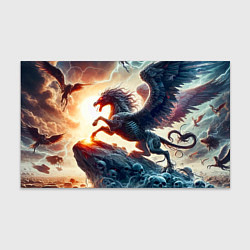 Бумага для упаковки Пегас тёмных сил - нейроарт, цвет: 3D-принт