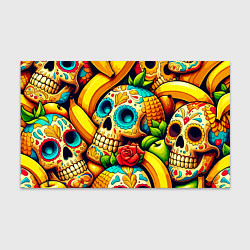 Бумага для упаковки Colorfull skulls and bananas - pop art pattern, цвет: 3D-принт
