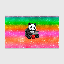 Бумага для упаковки Панда с кофе за ноутом, цвет: 3D-принт