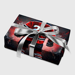 Бумага для упаковки Хоккеист на черном, цвет: 3D-принт — фото 2