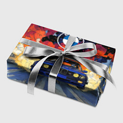 Бумага для упаковки Синяя БМВ за огнем, цвет: 3D-принт — фото 2