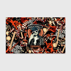 Бумага для упаковки Nirvana Kurt Cobain на фоне гитар, цвет: 3D-принт