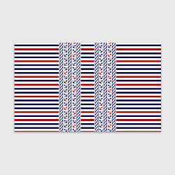 Бумага для упаковки Полосатый морской орнамент с якорями, цвет: 3D-принт