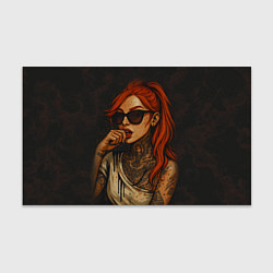 Бумага для упаковки Рыжая девушка в очках с тату, цвет: 3D-принт