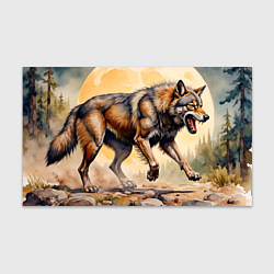 Бумага для упаковки Волк бежит на фоне луны, цвет: 3D-принт