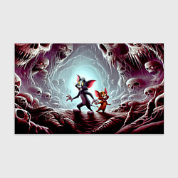 Бумага для упаковки Том и Джерри в пещере ужасов - хэллоуин, цвет: 3D-принт