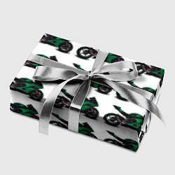 Бумага для упаковки Motorbike dark green, цвет: 3D-принт — фото 2