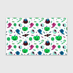 Бумага для упаковки Halloween light green pumpkin - паттерн