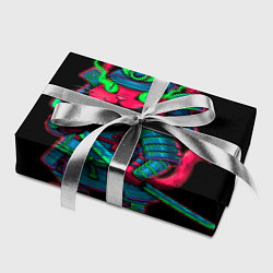 Бумага для упаковки Котик самурай с неоновым взглядом, цвет: 3D-принт — фото 2