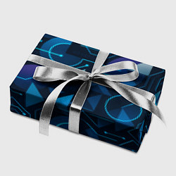 Бумага для упаковки Футуристическая сине-фиолетовая абстракция с хакер, цвет: 3D-принт — фото 2