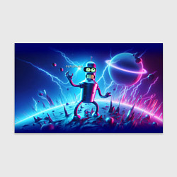 Бумага для упаковки Bender on neon planet - ai art fantasy, цвет: 3D-принт
