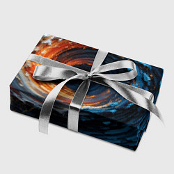 Бумага для упаковки Краска синяя и оранжевая в форме вихря, цвет: 3D-принт — фото 2