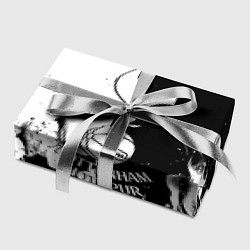 Бумага для упаковки Тоттенхэм черно белый огонь, цвет: 3D-принт — фото 2