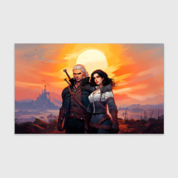 Бумага для упаковки Йеннифэр и Ведьмак на фоне заката, цвет: 3D-принт