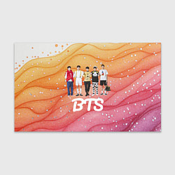 Бумага для упаковки BTS желто-розовый блестящий фон, цвет: 3D-принт