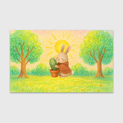 Бумага для упаковки Заяц обнимает кактус, цвет: 3D-принт