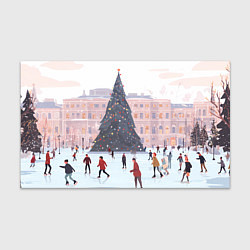 Бумага для упаковки Новогодний каток у елки, цвет: 3D-принт