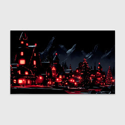 Бумага для упаковки Новогодняя ночь и красные гирлянды, цвет: 3D-принт