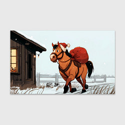 Бумага для упаковки Лошадка везет новогодние подарки, цвет: 3D-принт